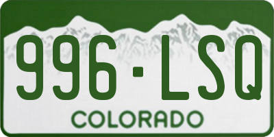 CO license plate 996LSQ