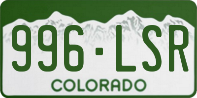 CO license plate 996LSR