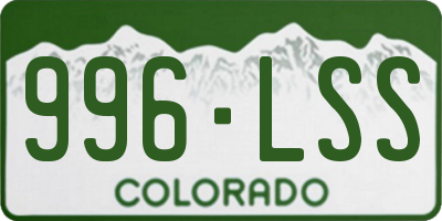 CO license plate 996LSS