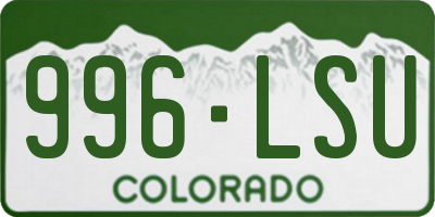 CO license plate 996LSU