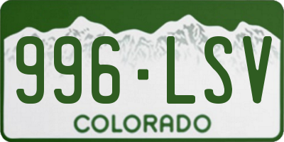 CO license plate 996LSV