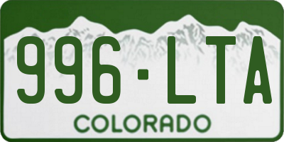 CO license plate 996LTA