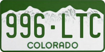 CO license plate 996LTC