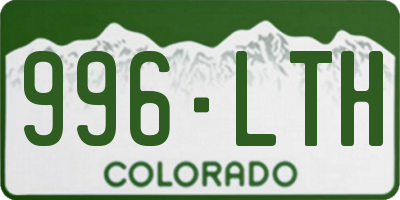 CO license plate 996LTH