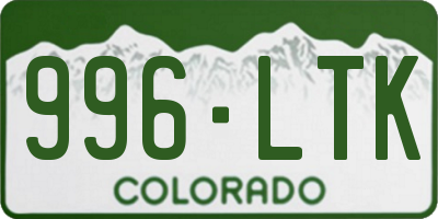 CO license plate 996LTK
