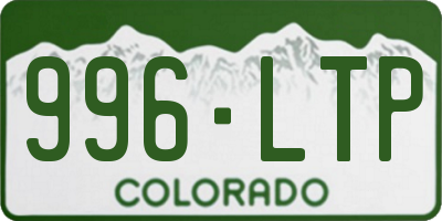 CO license plate 996LTP