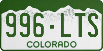 CO license plate 996LTS