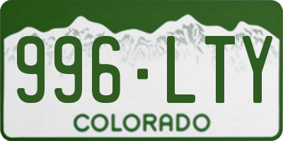 CO license plate 996LTY