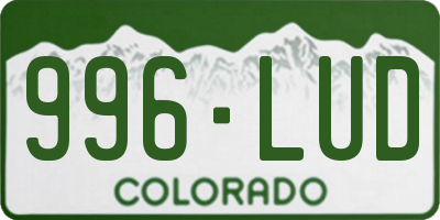 CO license plate 996LUD