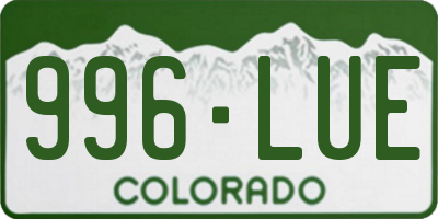 CO license plate 996LUE