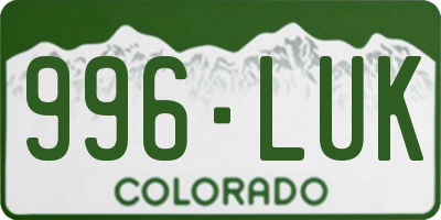 CO license plate 996LUK