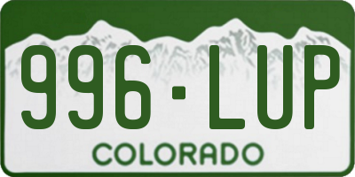 CO license plate 996LUP