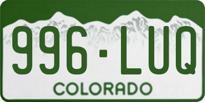CO license plate 996LUQ