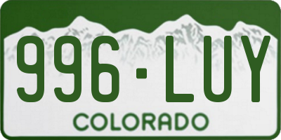 CO license plate 996LUY