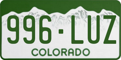 CO license plate 996LUZ