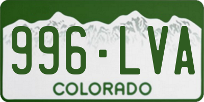 CO license plate 996LVA