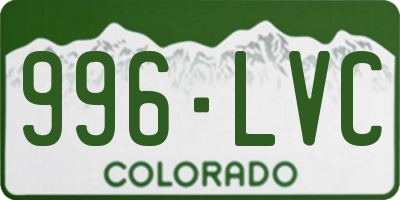 CO license plate 996LVC