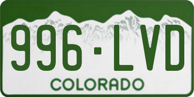 CO license plate 996LVD