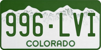 CO license plate 996LVI
