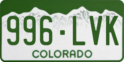 CO license plate 996LVK