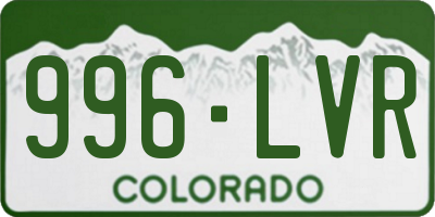 CO license plate 996LVR