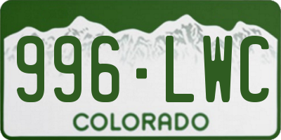 CO license plate 996LWC