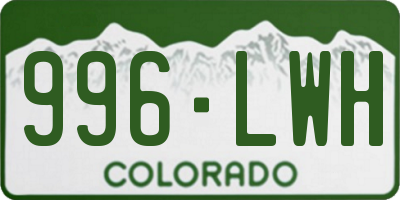 CO license plate 996LWH