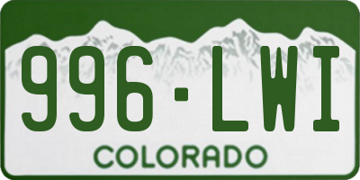 CO license plate 996LWI