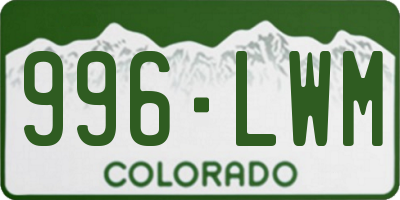 CO license plate 996LWM