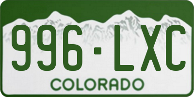 CO license plate 996LXC