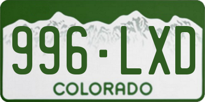 CO license plate 996LXD