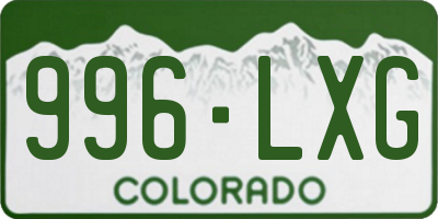 CO license plate 996LXG