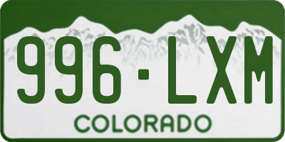 CO license plate 996LXM