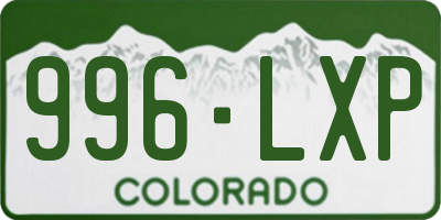 CO license plate 996LXP