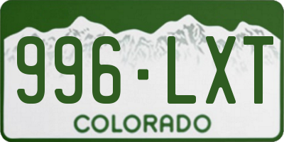 CO license plate 996LXT