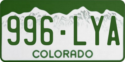 CO license plate 996LYA