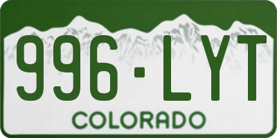 CO license plate 996LYT