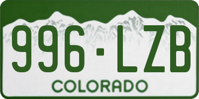 CO license plate 996LZB