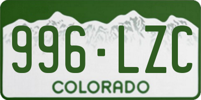 CO license plate 996LZC