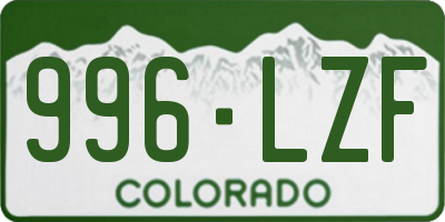 CO license plate 996LZF