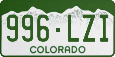CO license plate 996LZI