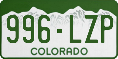 CO license plate 996LZP