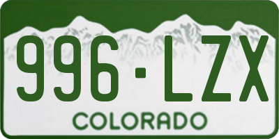 CO license plate 996LZX
