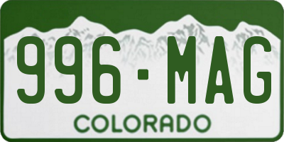 CO license plate 996MAG