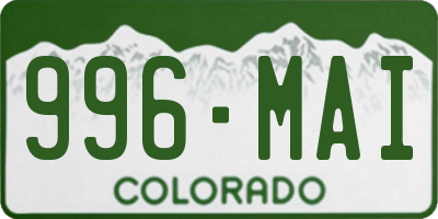 CO license plate 996MAI