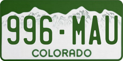 CO license plate 996MAU