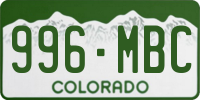 CO license plate 996MBC