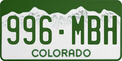 CO license plate 996MBH