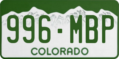 CO license plate 996MBP