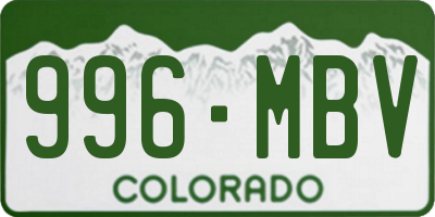 CO license plate 996MBV